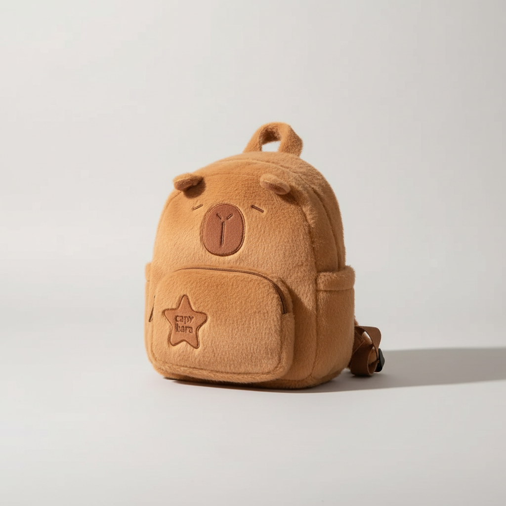 Capyraffy Plüsch-Rucksack aus Kunstfell