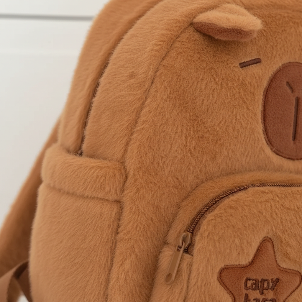 Capyraffy Plüsch-Rucksack aus Kunstfell