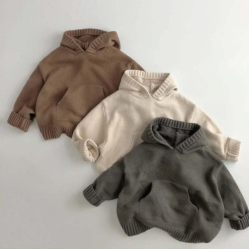 Kinder Kapuzen Strickpullover