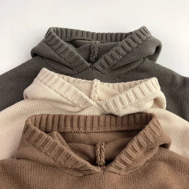Kinder Kapuzen Strickpullover