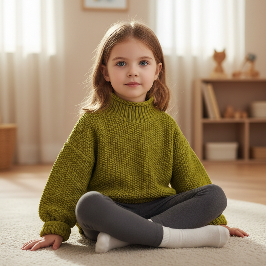 Kinder Gerippter Rollkragenpullover
