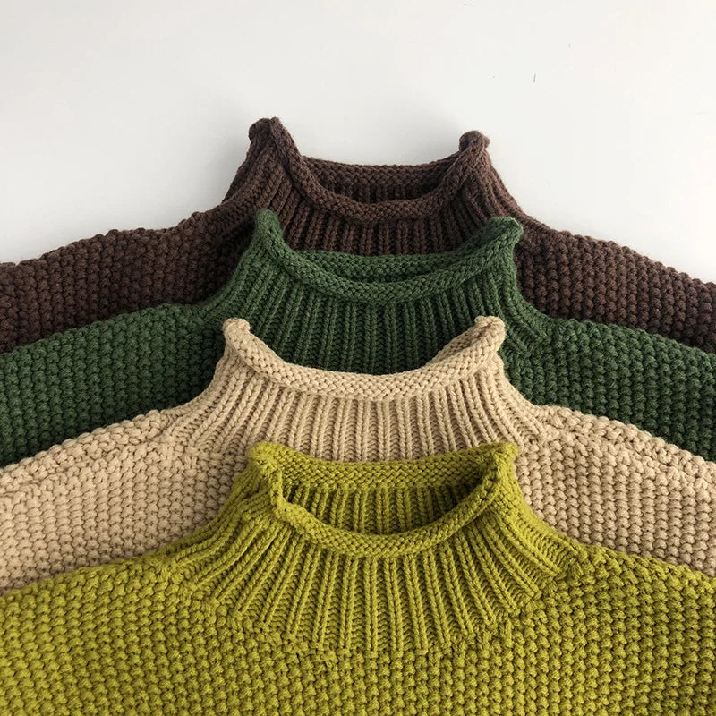 Kinder Gerippter Rollkragenpullover