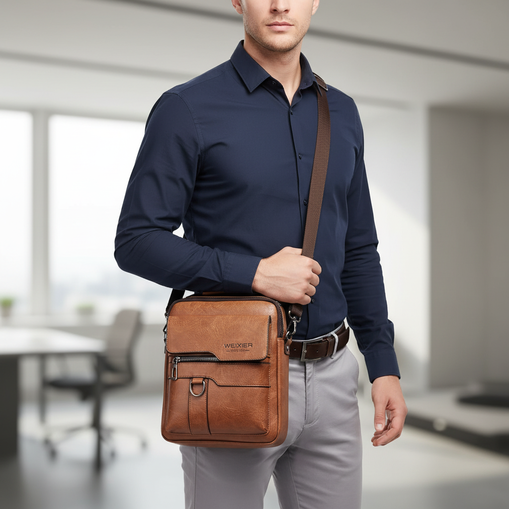 Kompakte PU-Messenger-Tasche