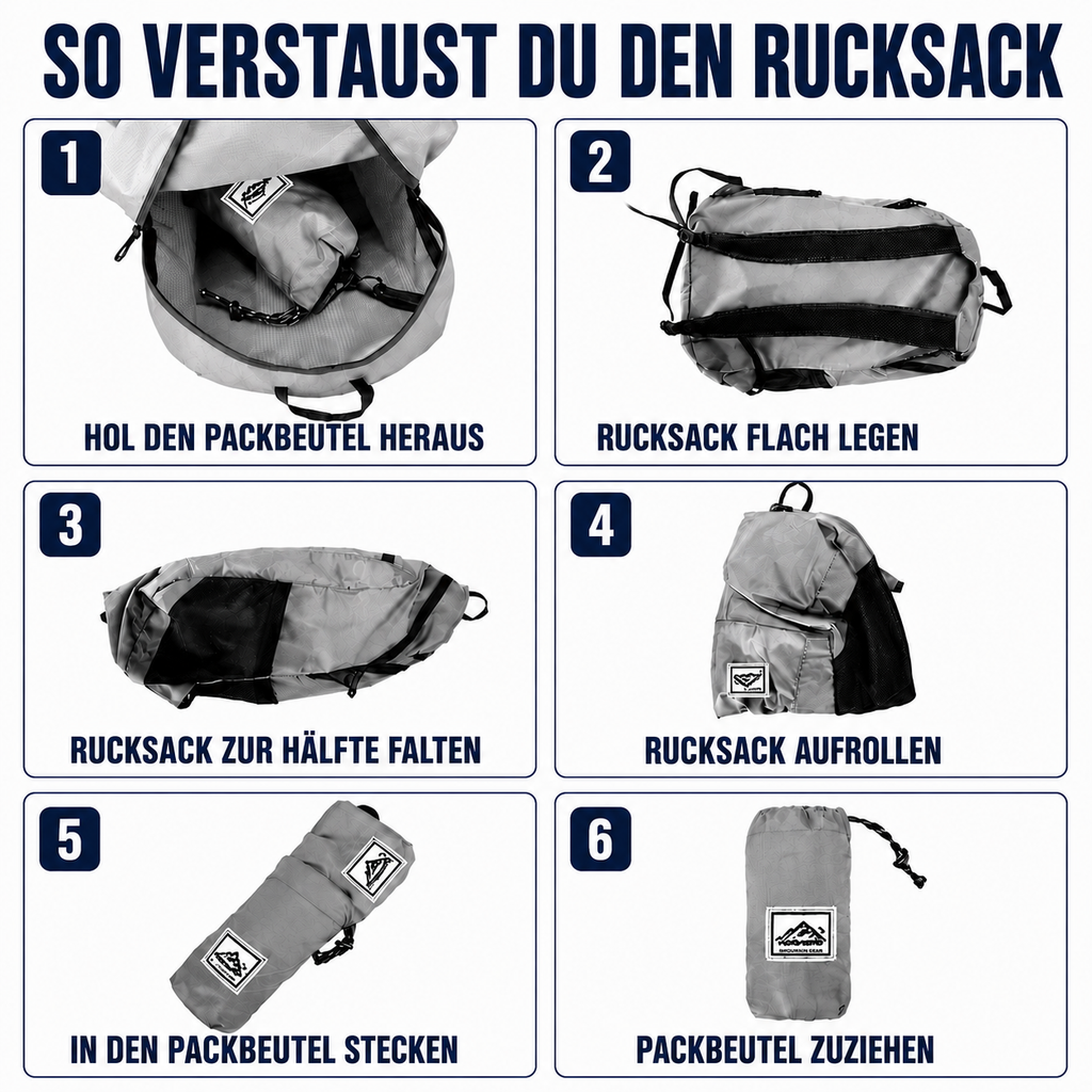 Compactrek Faltbarer 20L Outdoor-Tagesrucksack