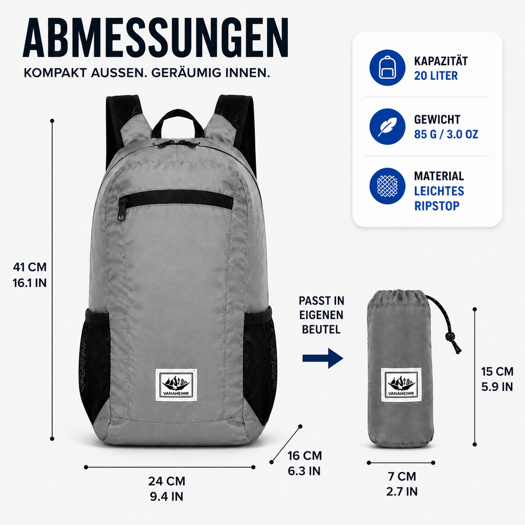 Compactrek Faltbarer 20L Outdoor-Tagesrucksack