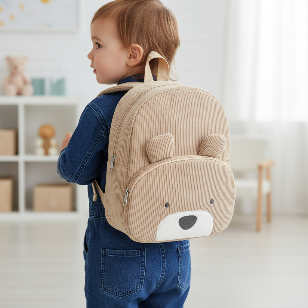 CorduBear Cord-Plüsch-Kleinkindrucksack