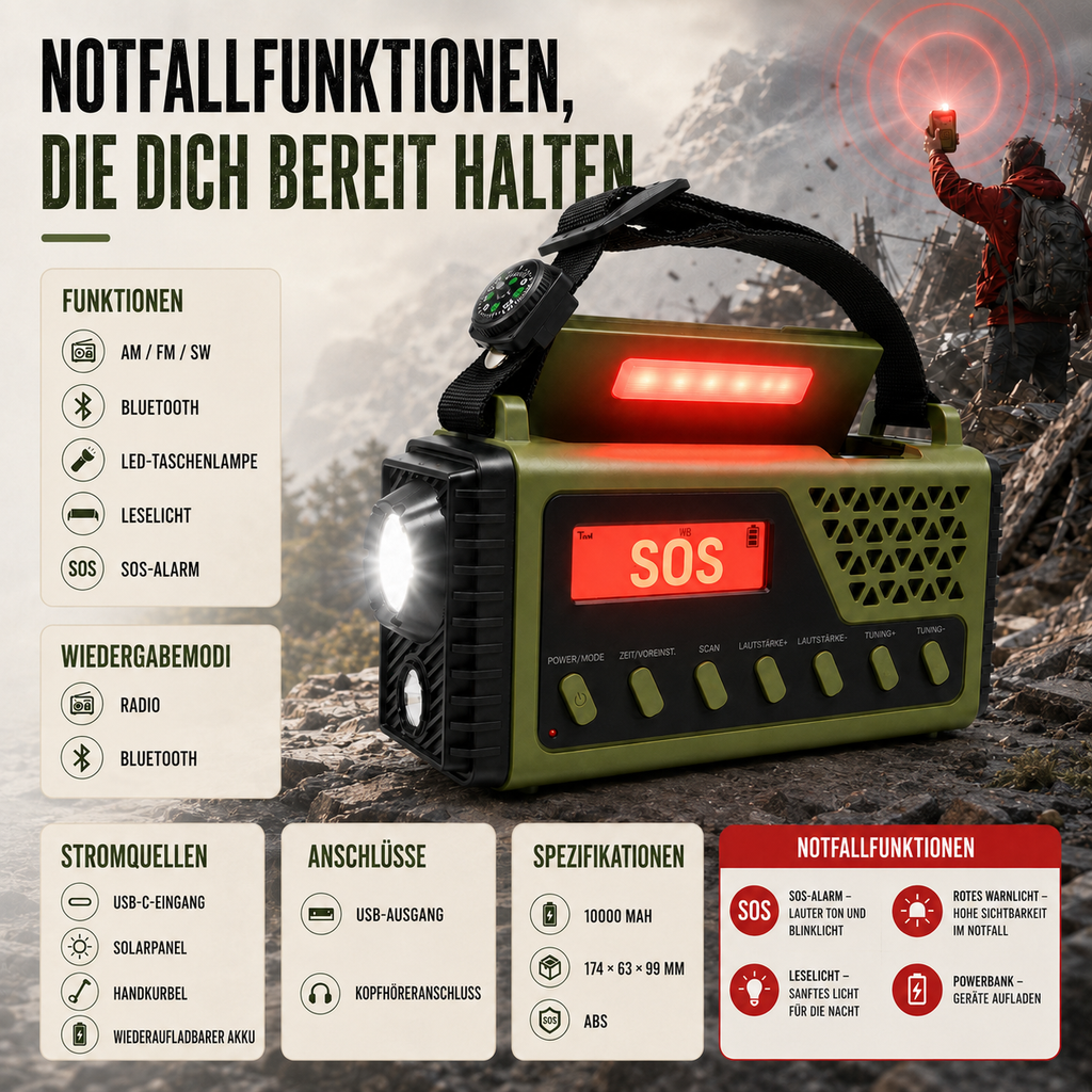 Crankonix Handkurbel-Notfallradio