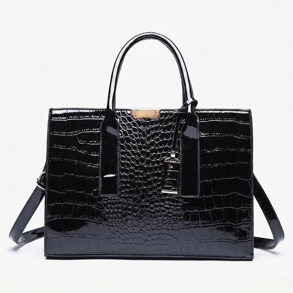 Crocovelle Strukturierte Handtasche Mit Kroko-Prägung