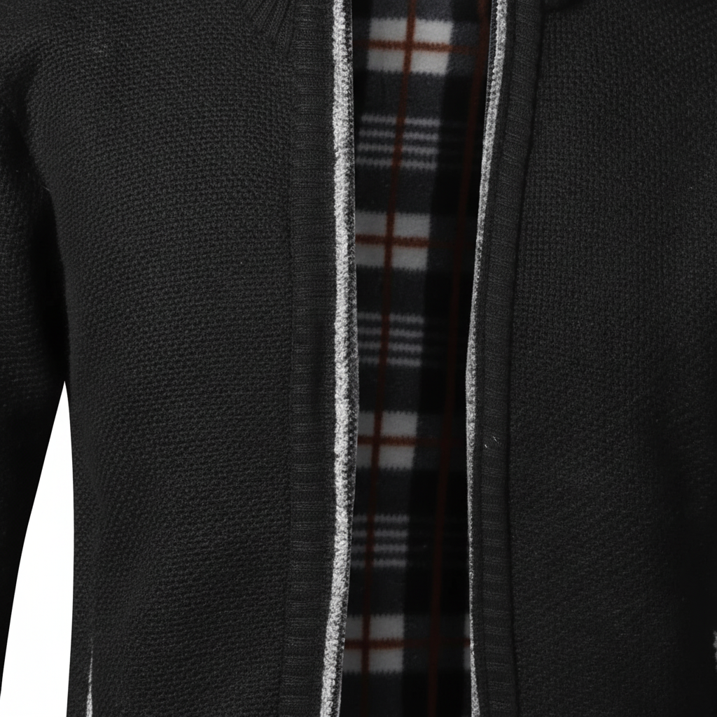 Gefütterter Cardigan mit durchgehendem Reißverschluss