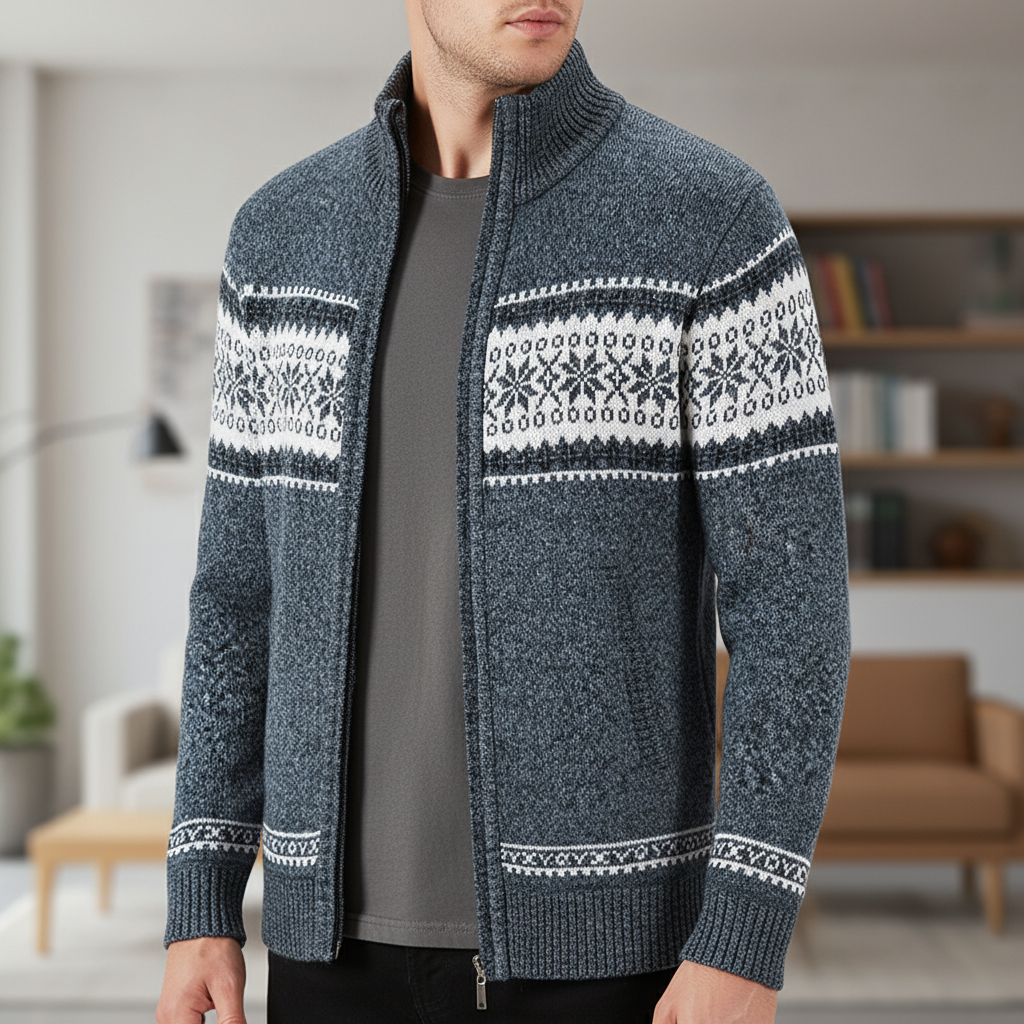 Strickcardigan mit durchgehendem Reißverschluss