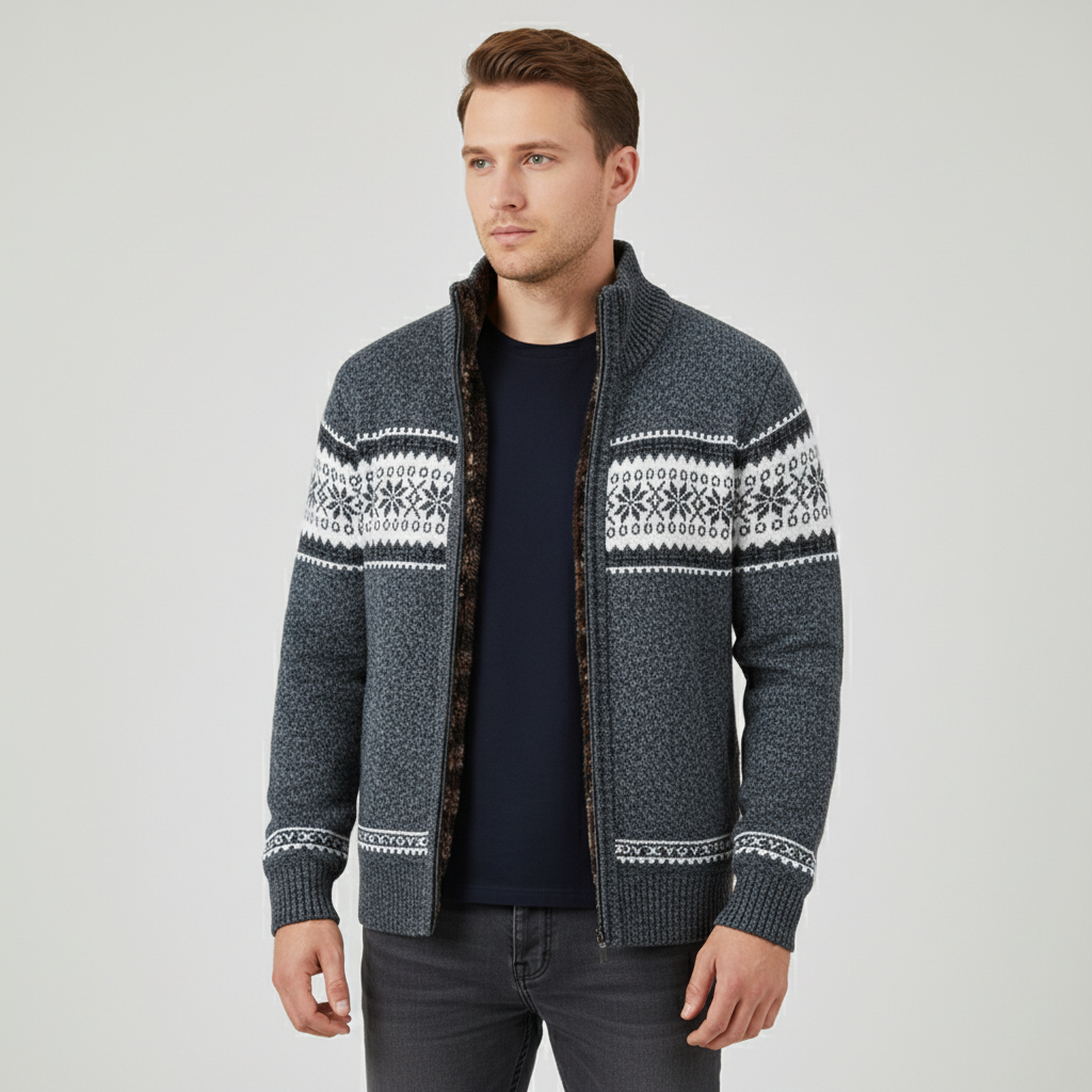 Strickcardigan mit durchgehendem Reißverschluss