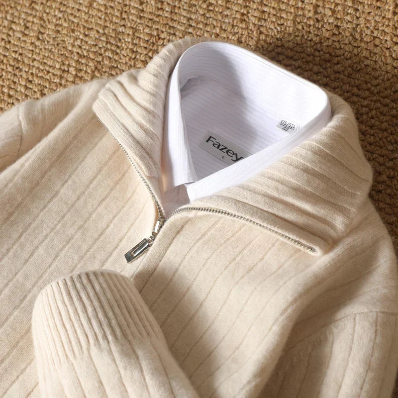 Merino-Strickjacke mit durchgehendem Reißverschluss