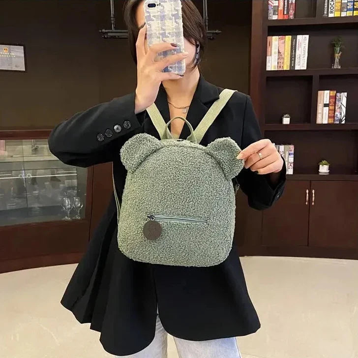 Fuzzaro Kleiner Plüsch-Flanell-Rucksack