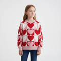 Mädchen Gestrickter Rundhalspullover
