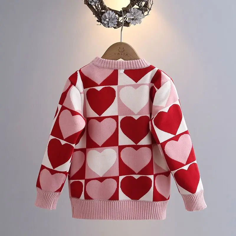 Mädchen Gestrickter Rundhalspullover