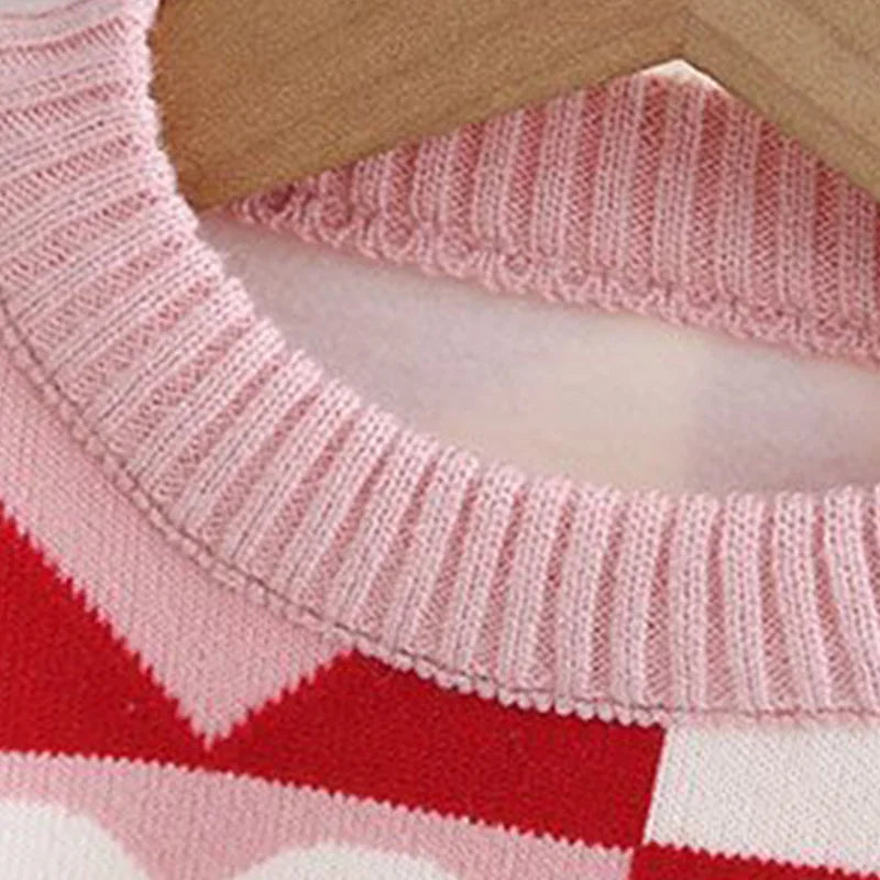 Mädchen Gestrickter Rundhalspullover