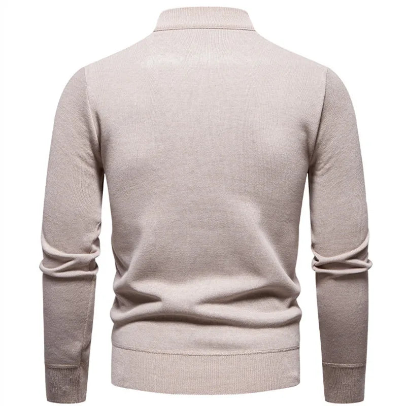 Strickpullover mit halbem Reißverschluss