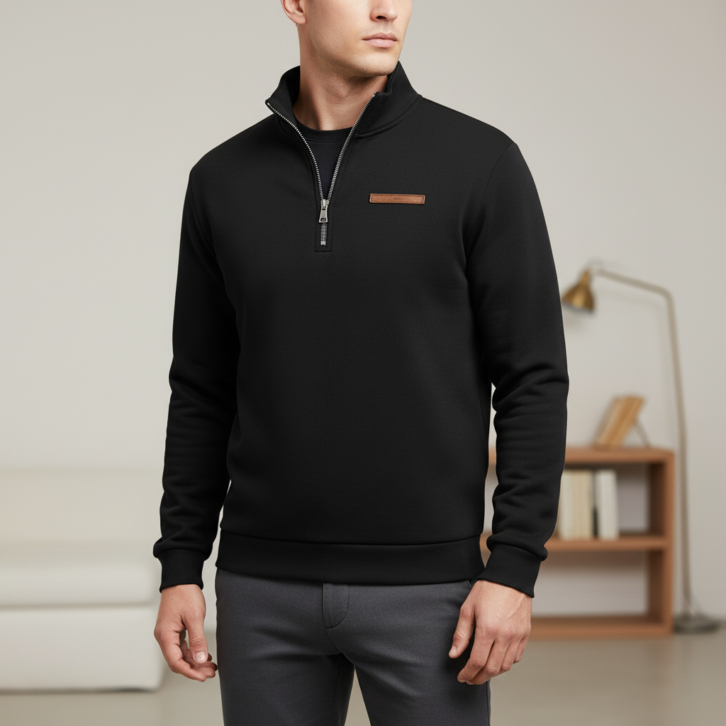 Schwerer Half-Zip-Pullover