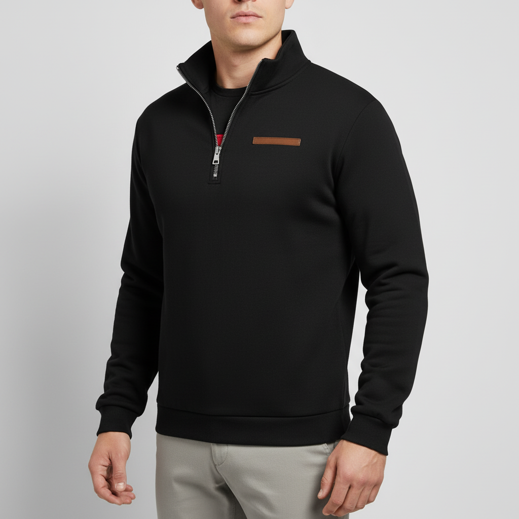 Schwerer Half-Zip-Pullover