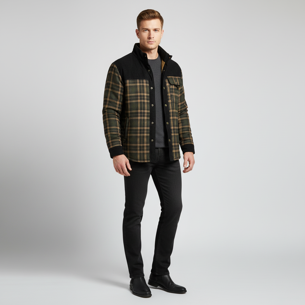 Gefütterte Flanell-Hemdjacke