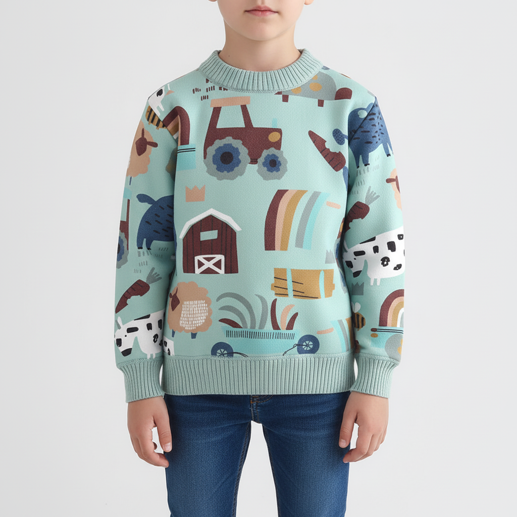 Kinder Pullover mit Cartoon-Print