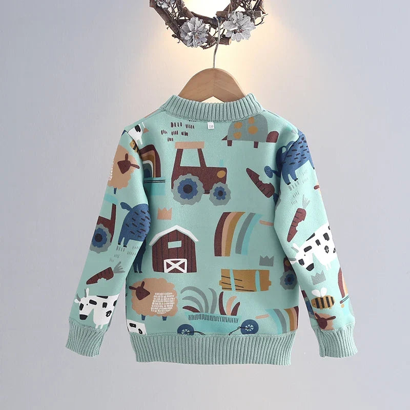 Kinder Pullover mit Cartoon-Print