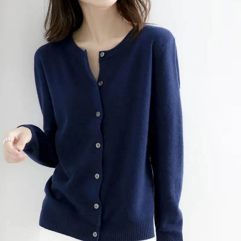 Gestrickte Langarm-Strickjacke