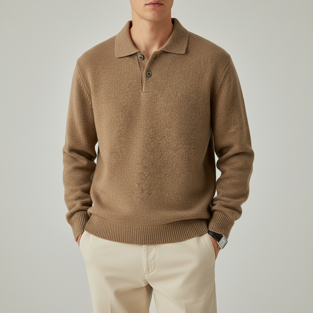 Koreanischer Polokragen-Pullover für Herren