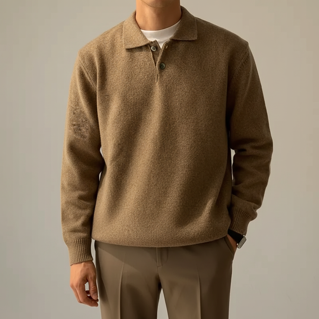 Koreanischer Polokragen-Pullover für Herren