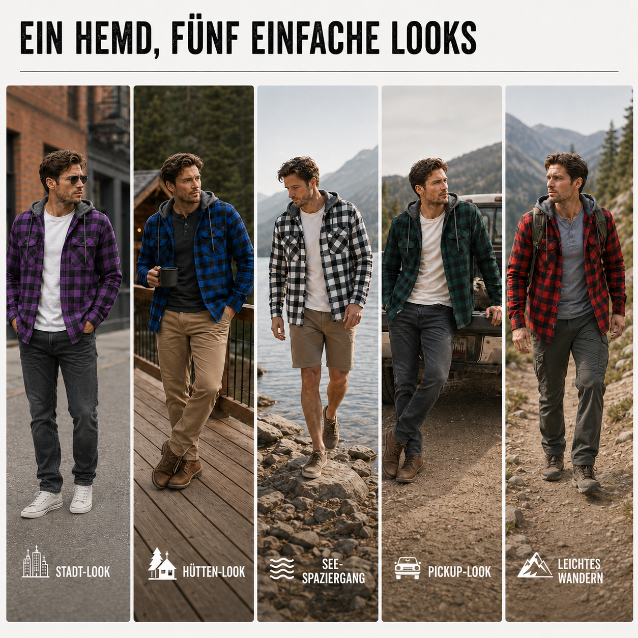 Langärmeliges Flanellhemd mit Kapuze