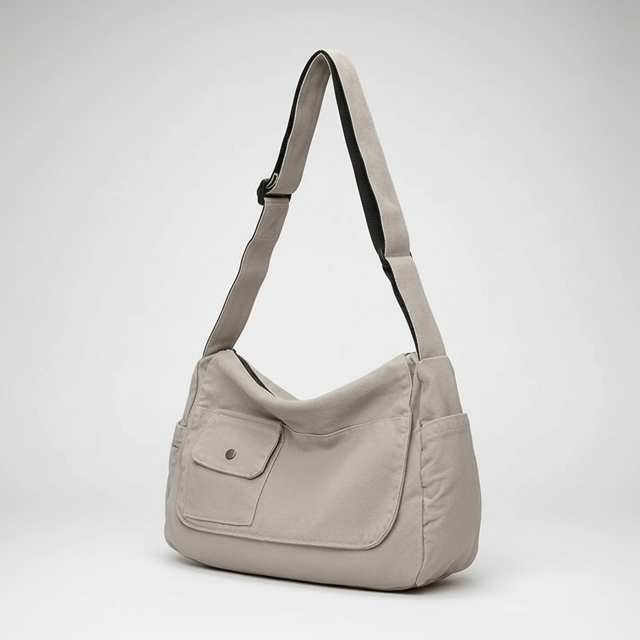 Große Canvas Messenger Tasche