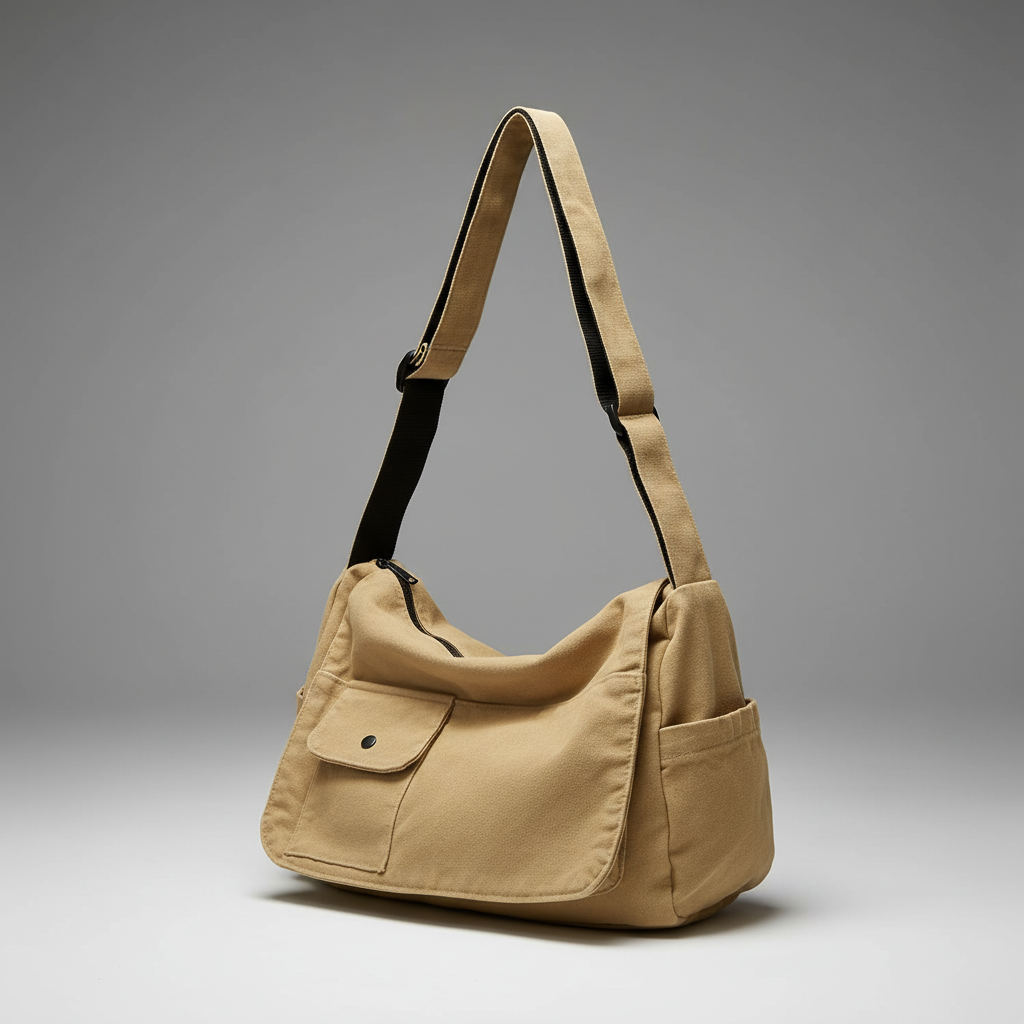 Große Canvas Messenger Tasche