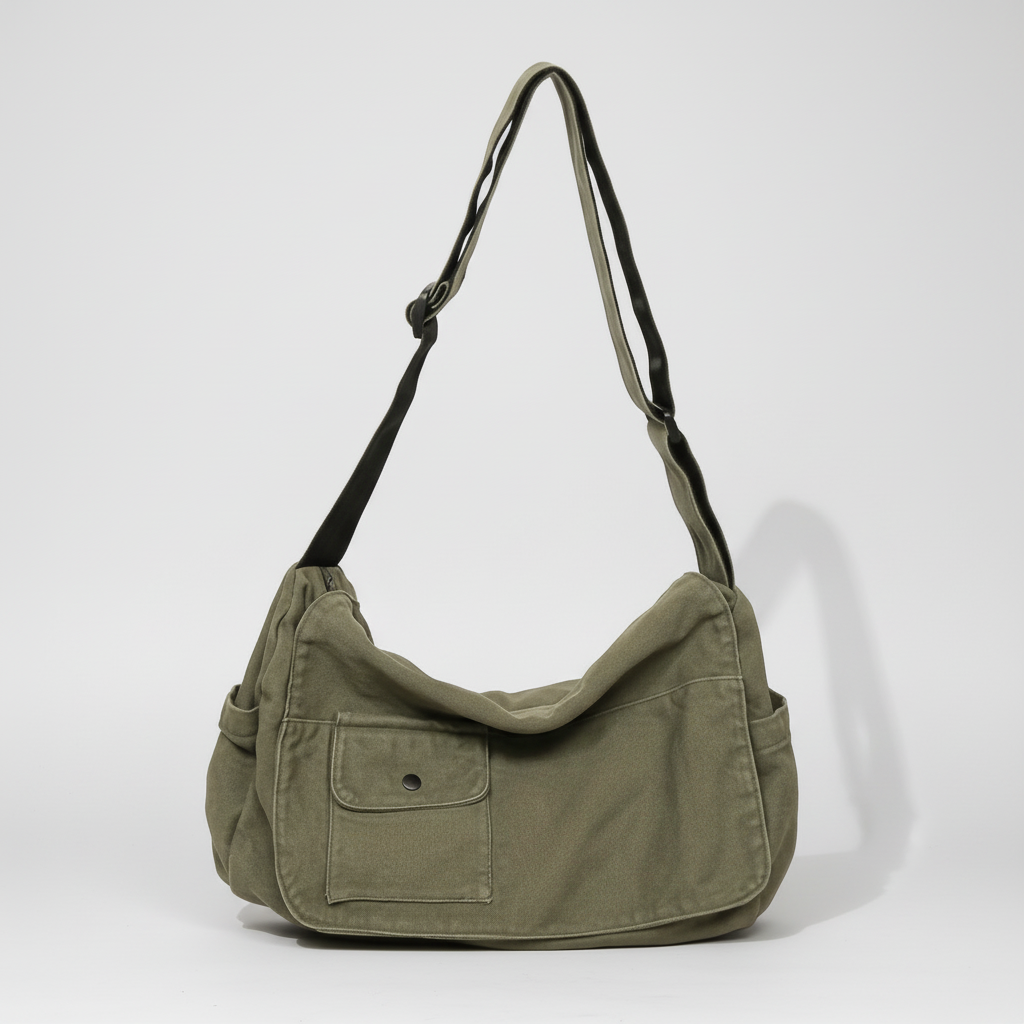 Große Canvas Messenger Tasche