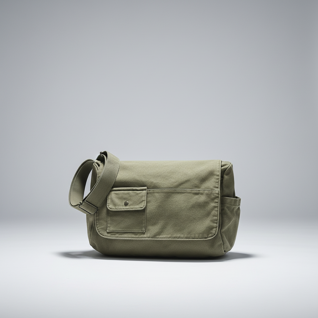 Große Canvas Messenger Tasche