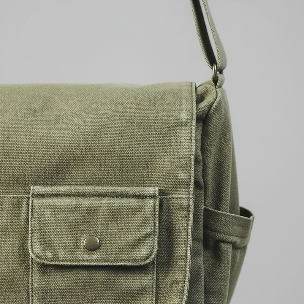 Große Canvas Messenger Tasche