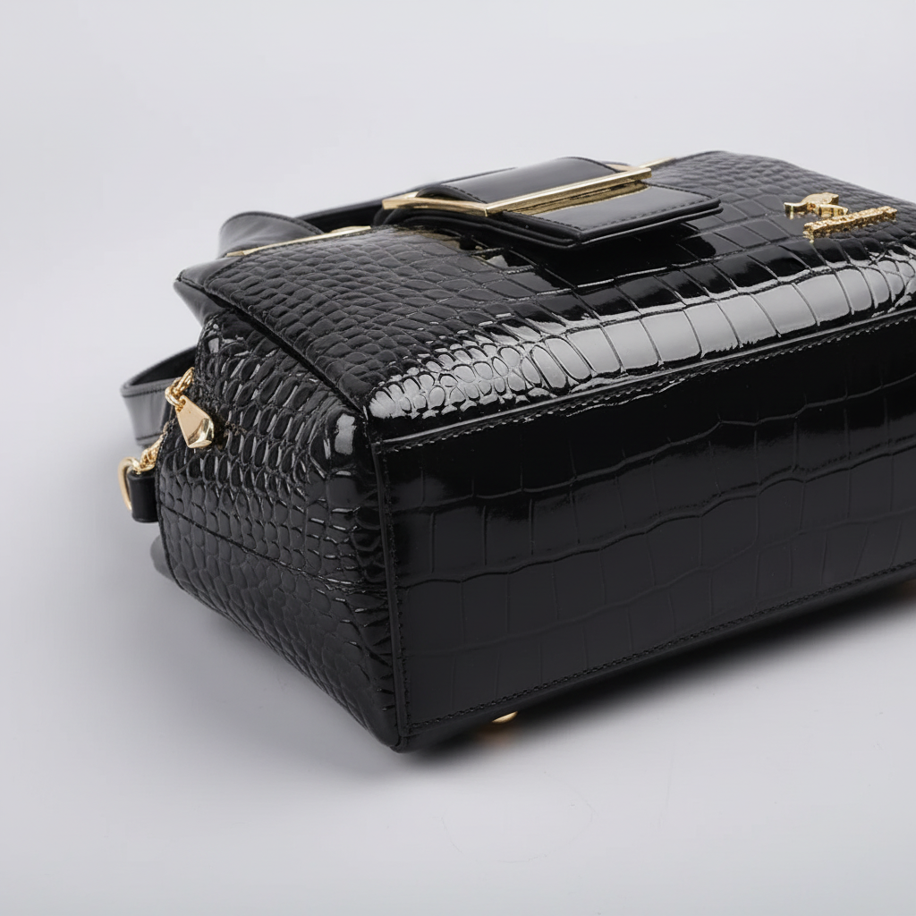 Große Lack-Tote-Tasche