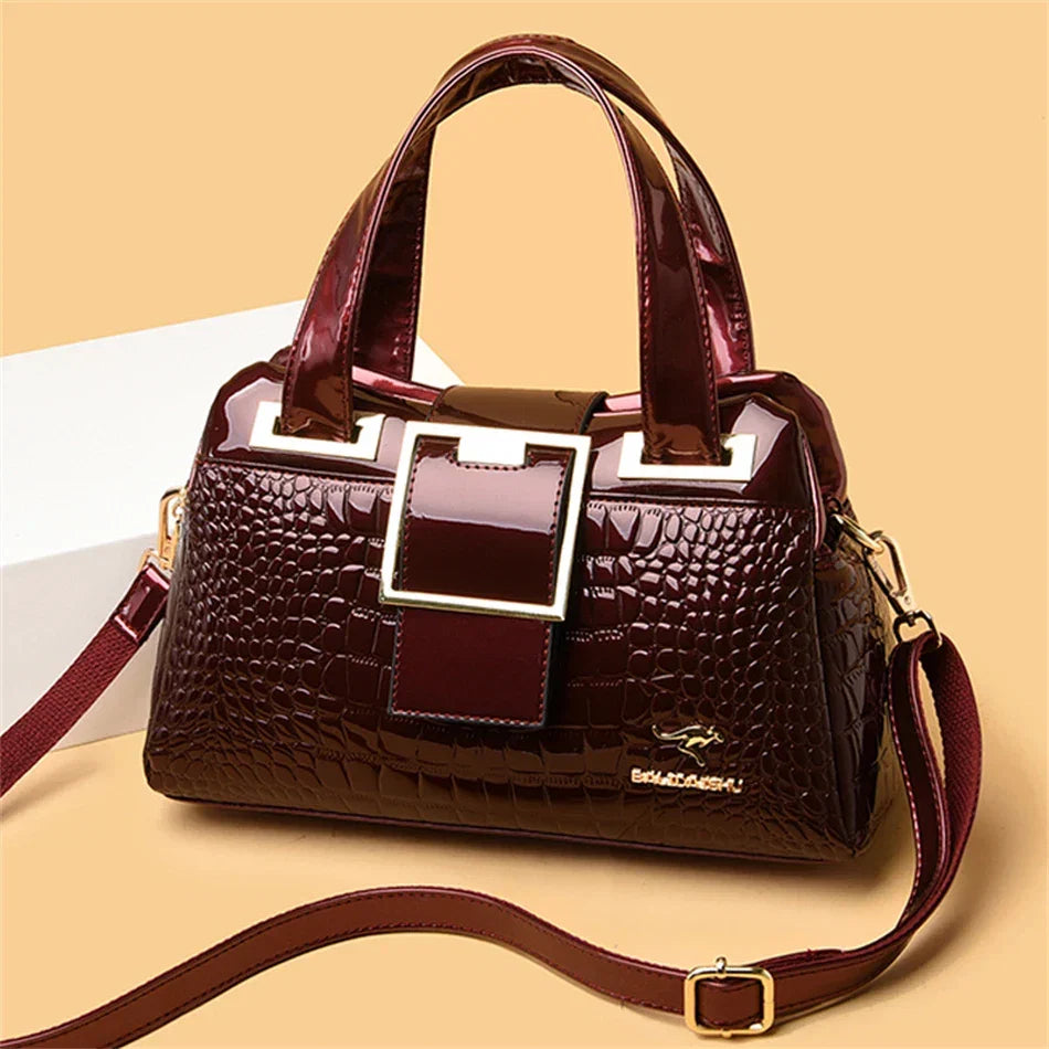 Große Lack-Tote-Tasche