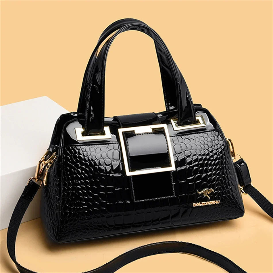 Große Lack-Tote-Tasche