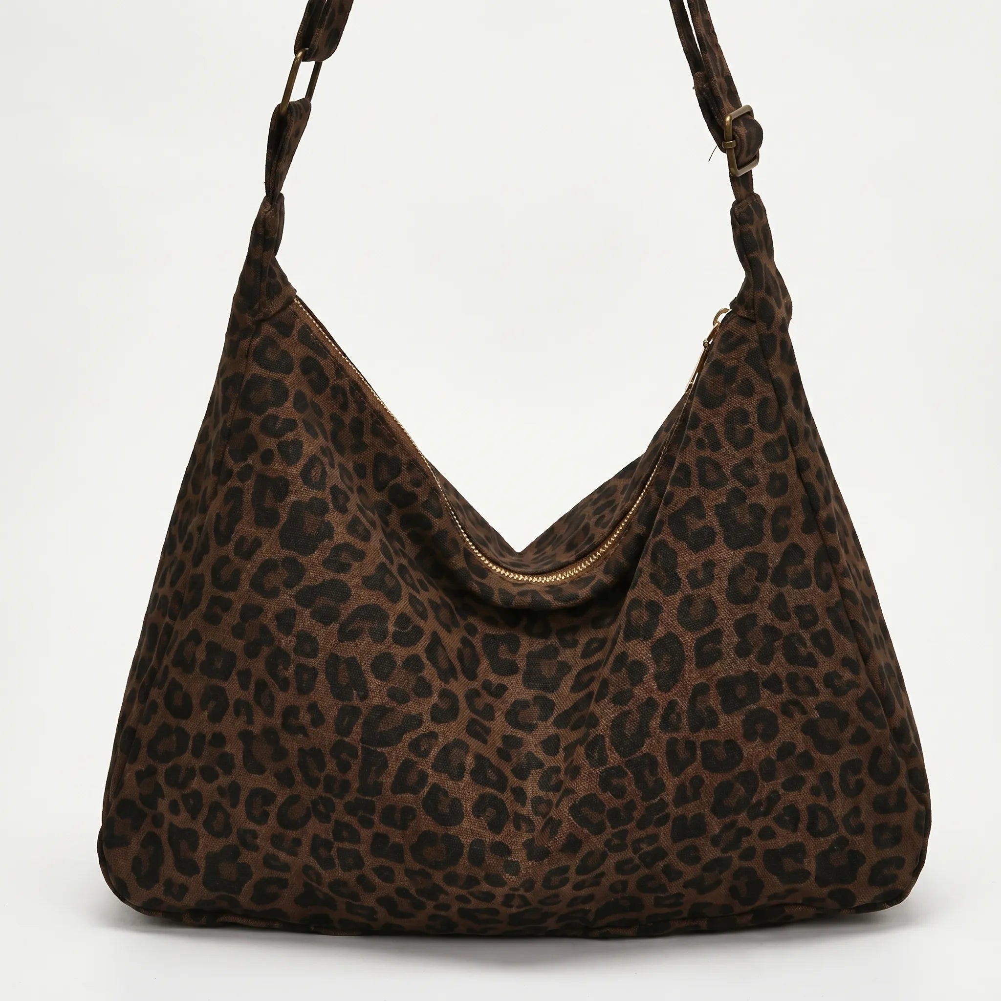 Leopelle Großes Leoparden-Print Schultertasche