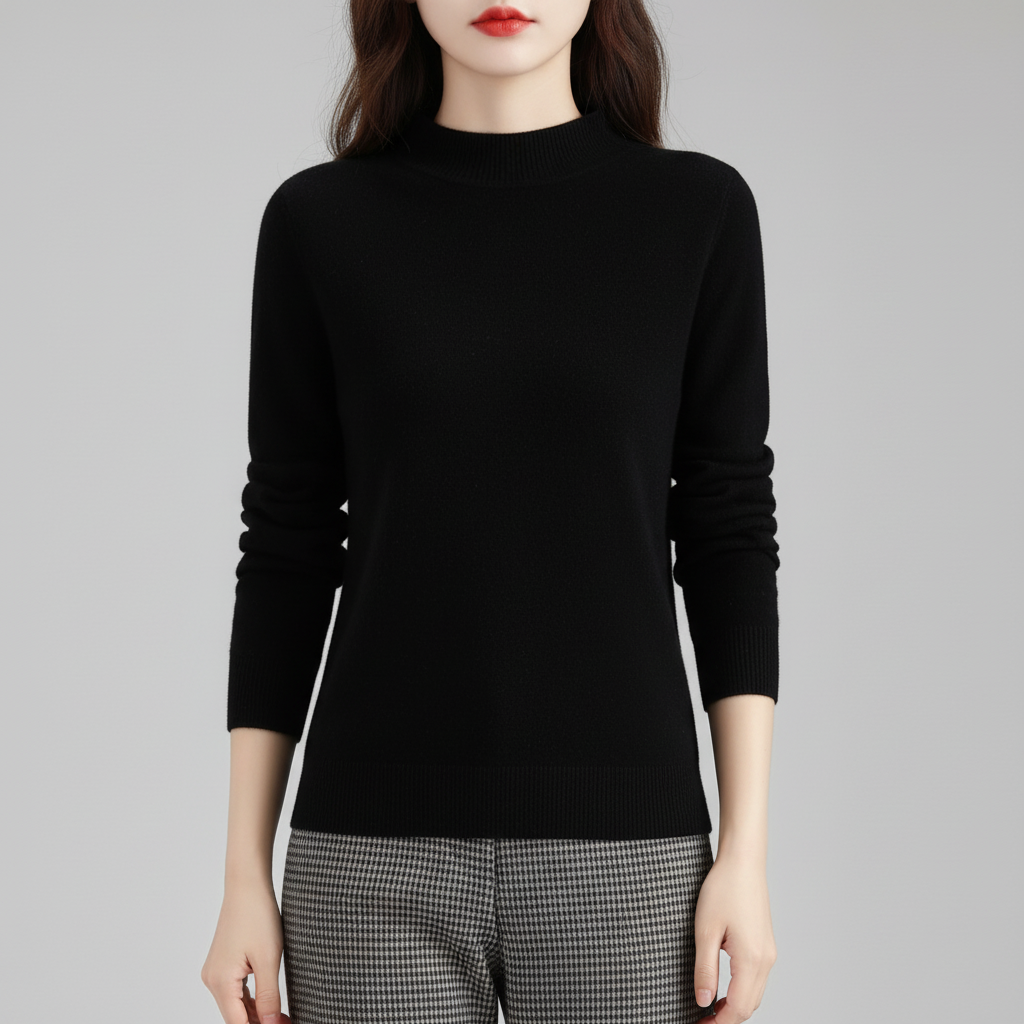 Leichter Pullover mit Mock-Neck-Kragen
