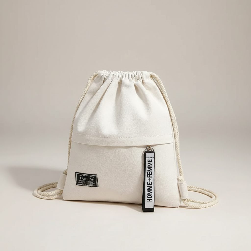 Linenovo Weiches Leinen-Zugbeutel-Rucksack