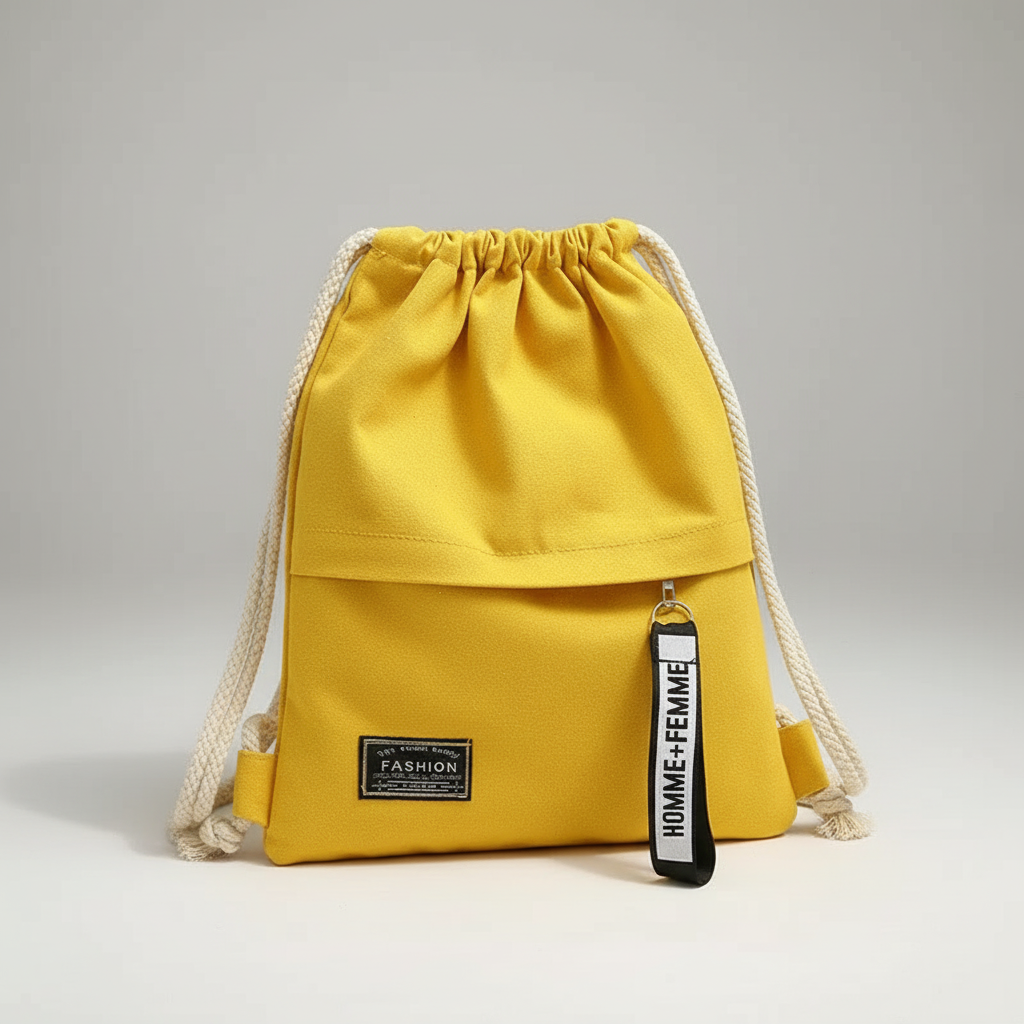 Linenovo Weiches Leinen-Zugbeutel-Rucksack