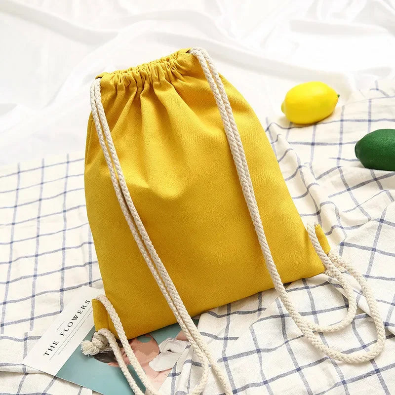 Linenovo Weiches Leinen-Zugbeutel-Rucksack