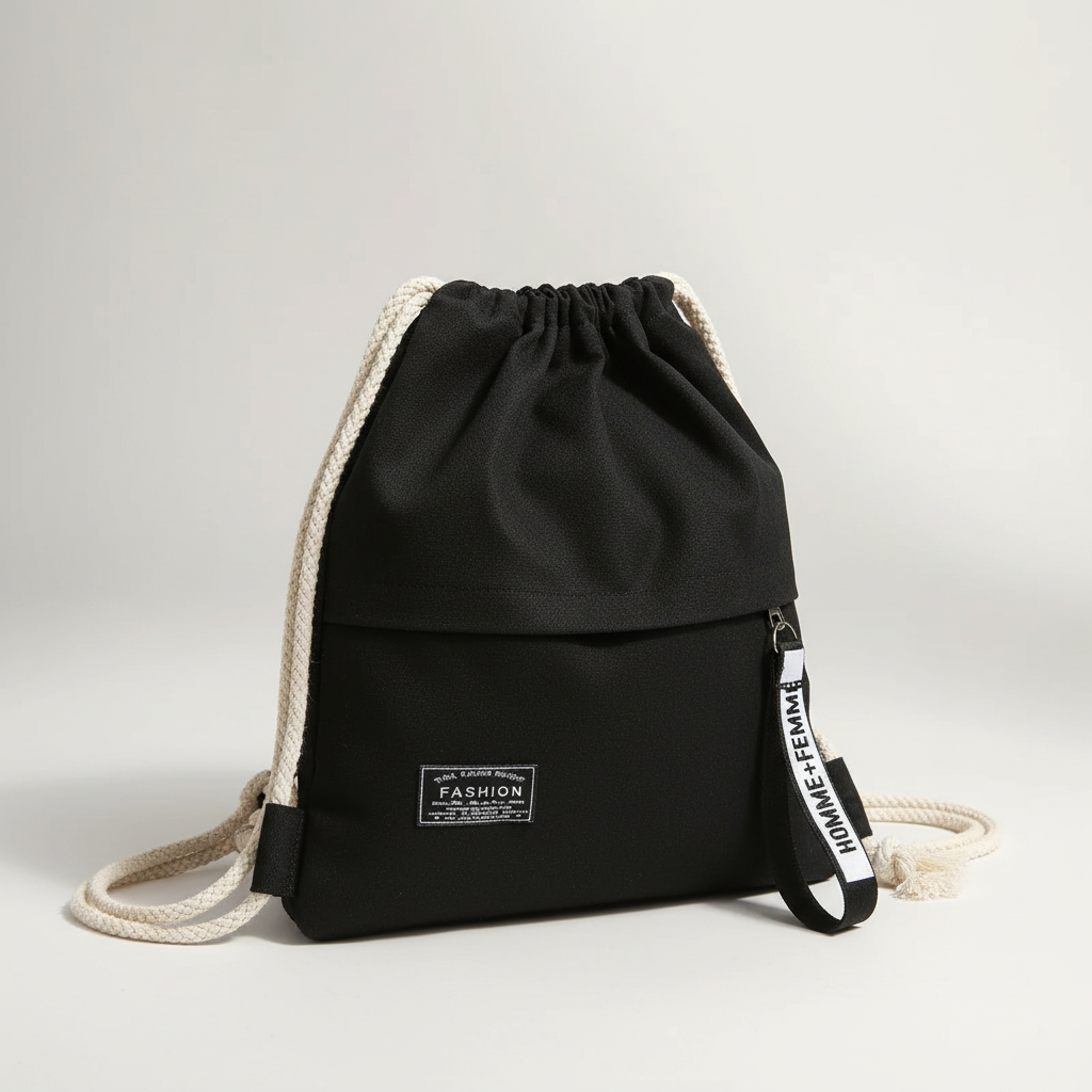 Linenovo Weiches Leinen-Zugbeutel-Rucksack