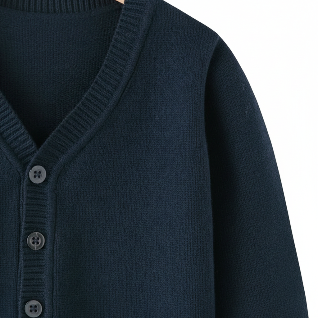 Langarm Strickjacke aus Materialmischung