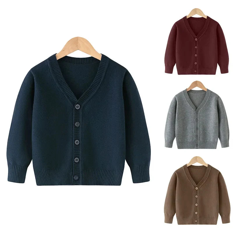 Langarm Strickjacke aus Materialmischung