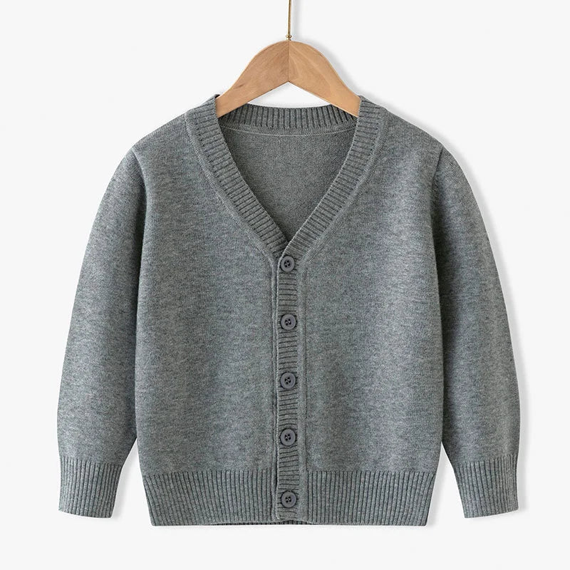 Langarm Strickjacke aus Materialmischung