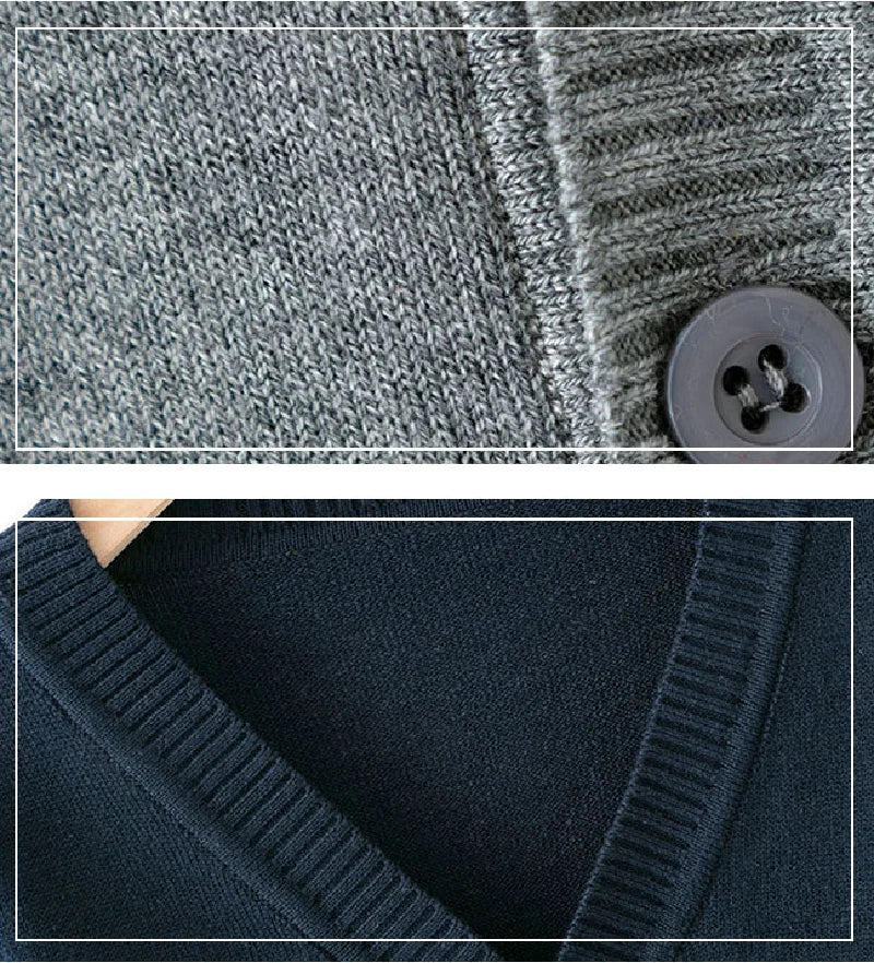 Langarm Strickjacke aus Materialmischung