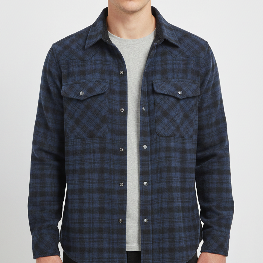 Langarm-Flanellhemd mit Karo-Muster