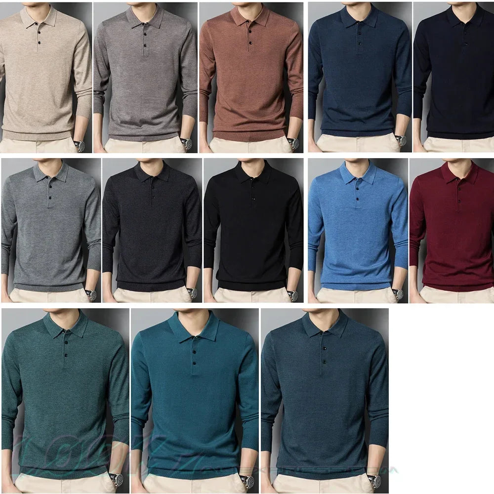 Langarm Polopullover für Herren